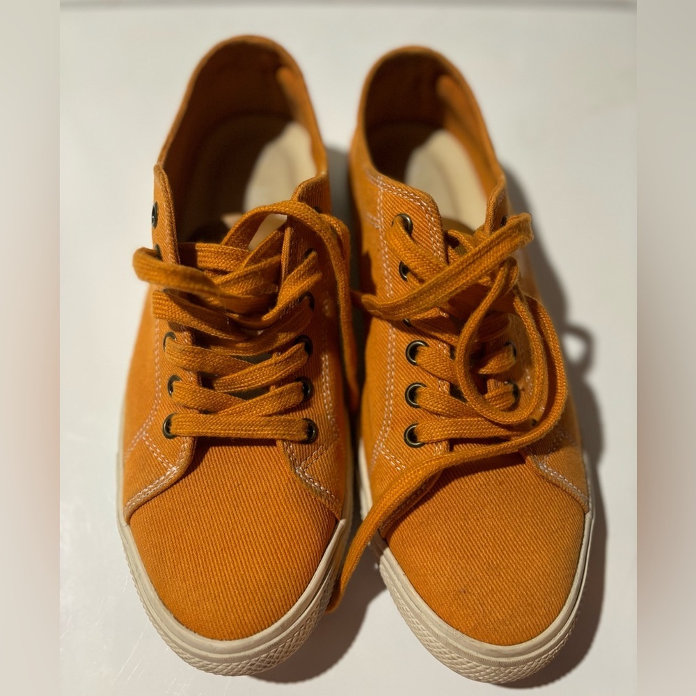Original Penguin Mens Orange Sam Strip Lace Up Casual Sneaker sz 7.5 - Picture 1 of 6